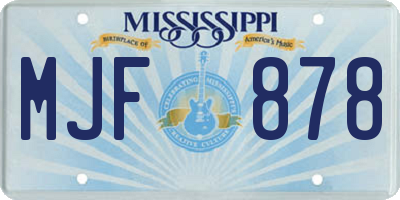 MS license plate MJF878