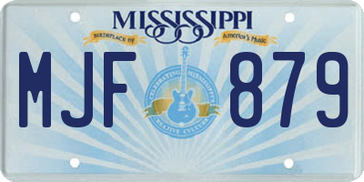 MS license plate MJF879