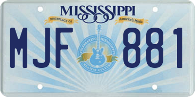 MS license plate MJF881