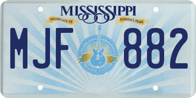 MS license plate MJF882