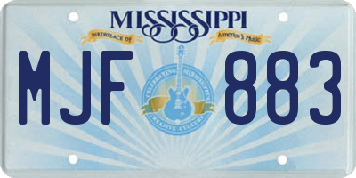 MS license plate MJF883