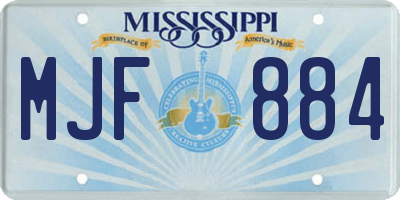 MS license plate MJF884