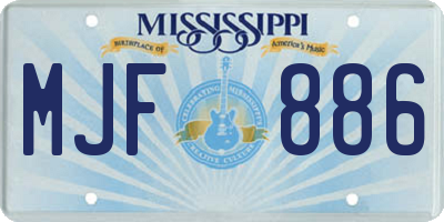 MS license plate MJF886