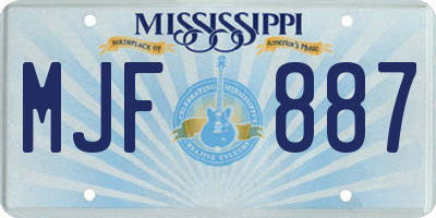 MS license plate MJF887