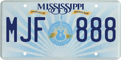 MS license plate MJF888