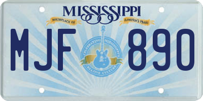 MS license plate MJF890