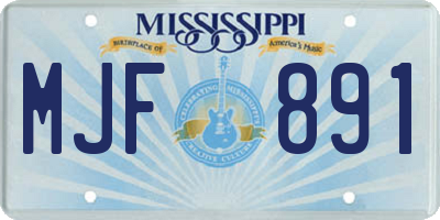 MS license plate MJF891