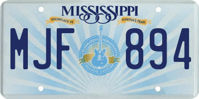 MS license plate MJF894