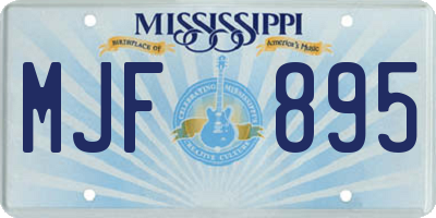MS license plate MJF895