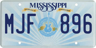 MS license plate MJF896