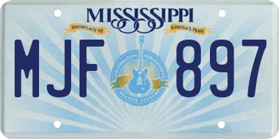 MS license plate MJF897