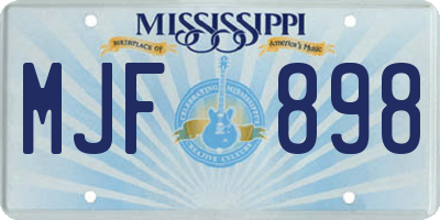 MS license plate MJF898