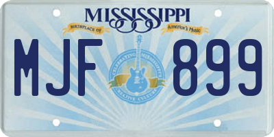 MS license plate MJF899