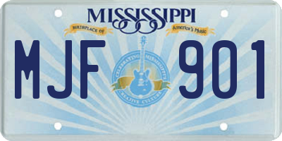 MS license plate MJF901