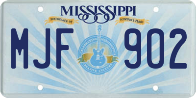 MS license plate MJF902