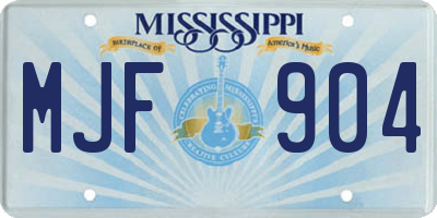 MS license plate MJF904