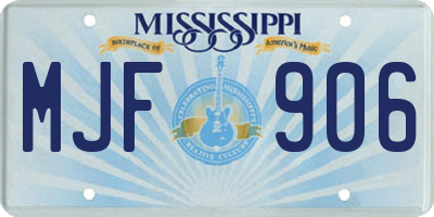 MS license plate MJF906