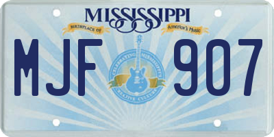 MS license plate MJF907