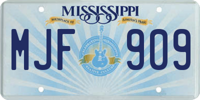 MS license plate MJF909