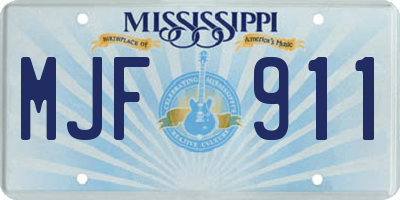 MS license plate MJF911