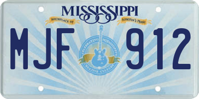 MS license plate MJF912