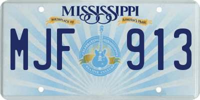 MS license plate MJF913