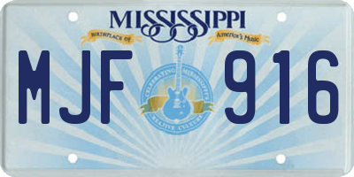 MS license plate MJF916