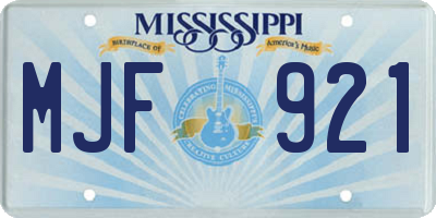 MS license plate MJF921