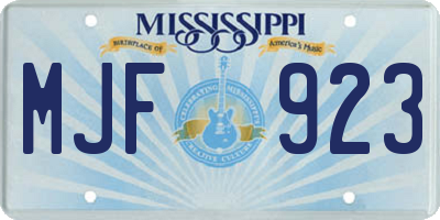 MS license plate MJF923