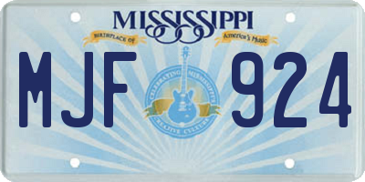 MS license plate MJF924