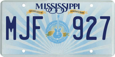 MS license plate MJF927