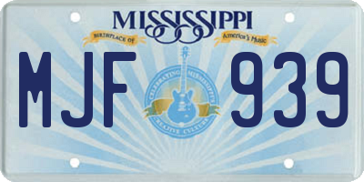MS license plate MJF939