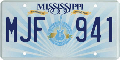 MS license plate MJF941