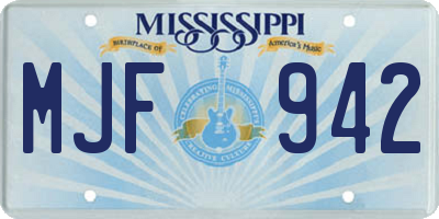 MS license plate MJF942