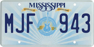 MS license plate MJF943