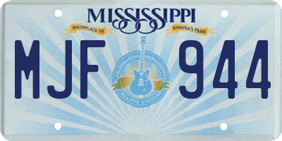 MS license plate MJF944