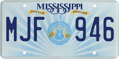 MS license plate MJF946