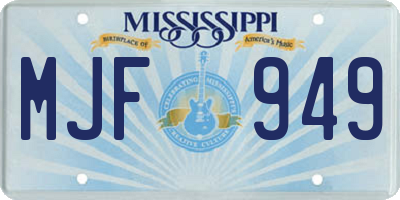 MS license plate MJF949