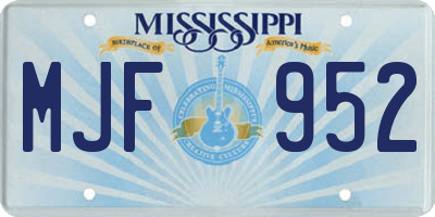 MS license plate MJF952