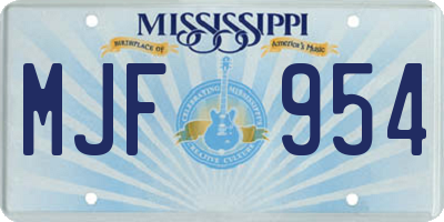 MS license plate MJF954