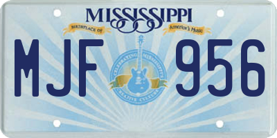 MS license plate MJF956