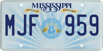MS license plate MJF959