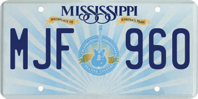 MS license plate MJF960