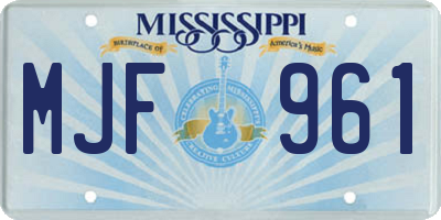 MS license plate MJF961