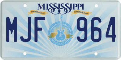MS license plate MJF964