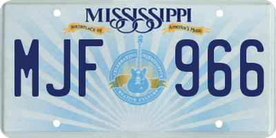 MS license plate MJF966