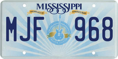 MS license plate MJF968