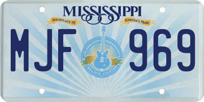 MS license plate MJF969