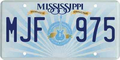 MS license plate MJF975