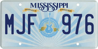 MS license plate MJF976